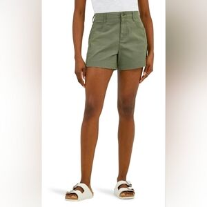 Lee NEW A-Line High-Rise Shorts Olive Grove Green Stretch 4" Plus Size 20